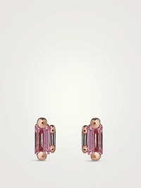Fireworks 18K Rose Gold Stud Earrings With Pink Sapphire And Diamonds