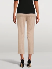 Eco Knit Cropped Trousers Houndstooth Print