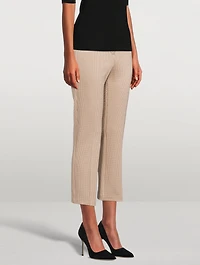 Eco Knit Cropped Trousers Houndstooth Print