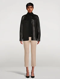 Eco Knit Cropped Trousers Houndstooth Print