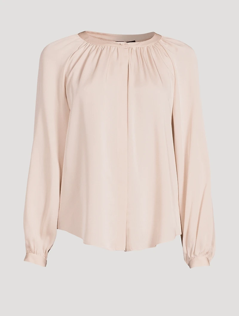 Gathered Silk Georgette Blouse