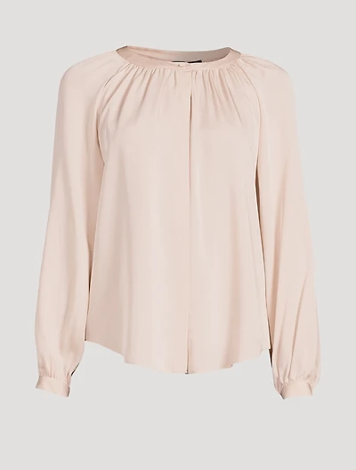 Gathered Silk Georgette Blouse