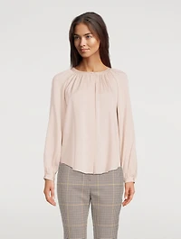 Gathered Silk Georgette Blouse