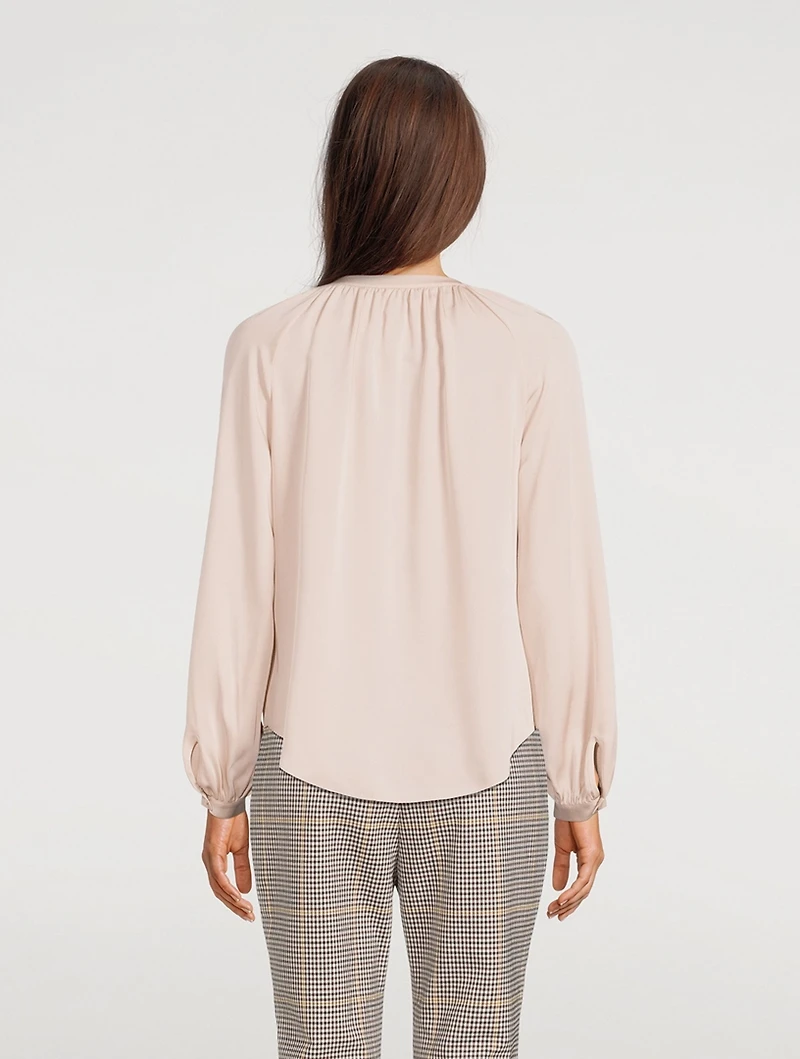 Gathered Silk Georgette Blouse