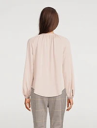 Gathered Silk Georgette Blouse