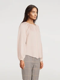 Gathered Silk Georgette Blouse