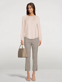 Gathered Silk Georgette Blouse