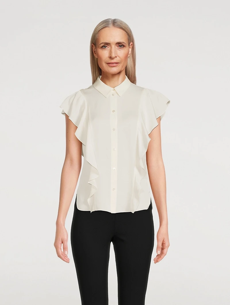 Ruffled Silk Georgette Blouse