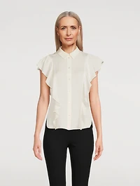 Ruffled Silk Georgette Blouse