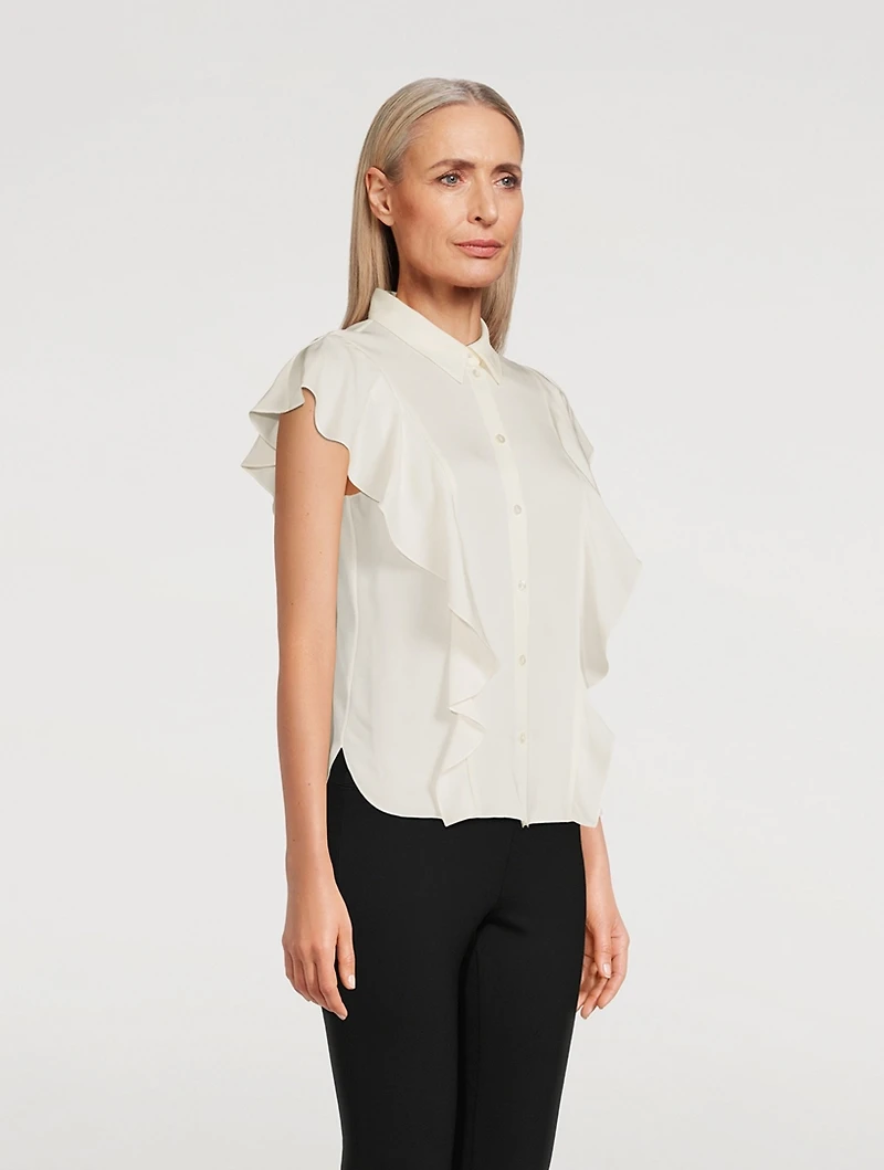 Ruffled Silk Georgette Blouse