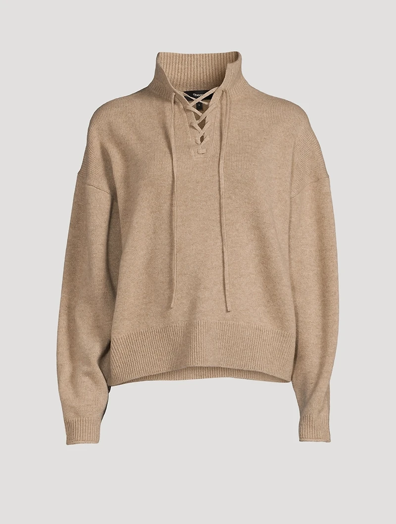 Lace-Up Cashmere Sweater