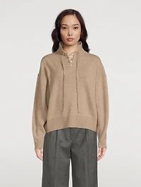 Lace-Up Cashmere Sweater
