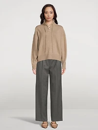 Lace-Up Cashmere Sweater