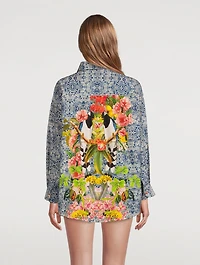 Boyfriend Organic Cotton Shirt Bird Print