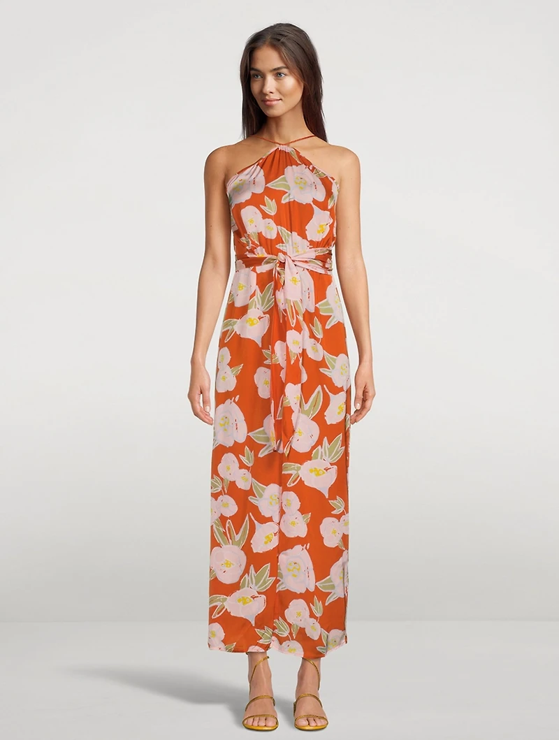Luz Maxi Dress Peony Print