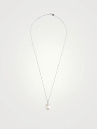 18K White Gold Pendant Necklace With South Sea Pearl And Diamonds