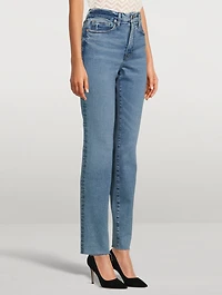 Good Classic Slim-Leg High-Waisted Jeans With Fray Hem
