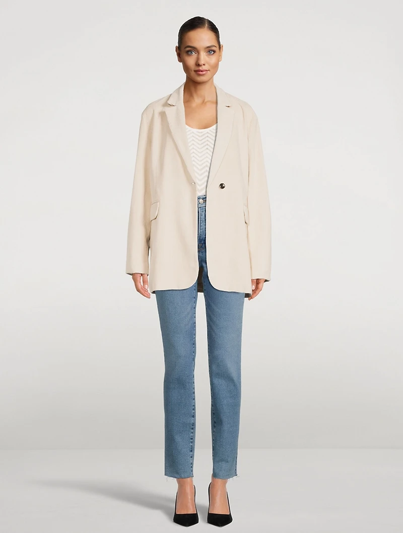 Good Classic Slim-Leg High-Waisted Jeans With Fray Hem
