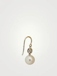 18K White Gold Akoya Pearl Drop Earrings With Diamonds