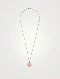 14K Gold Tableau Pendant Necklace With Diamonds