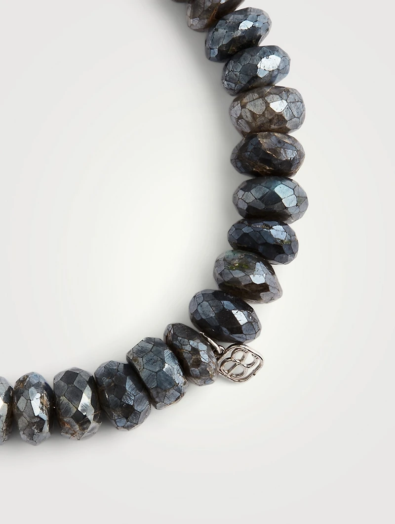 Beaded Bracelet With 14K White Gold Diamond Rondelle
