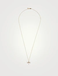 14K Gold Dragonfly Pendant Necklace With Diamonds