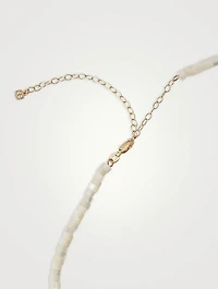 Mother-Of-Pearl Choker Necklace With 14K Gold Diamond Rondelle