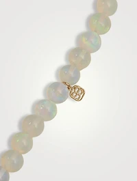 Beaded Bracelet With 14K Gold Diamond Conch Shell Charm