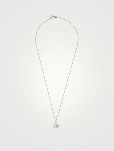 14K White Gold Sand Dollar Pendant Necklace With Diamonds