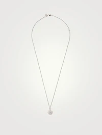 14K White Gold Sand Dollar Pendant Necklace With Diamonds