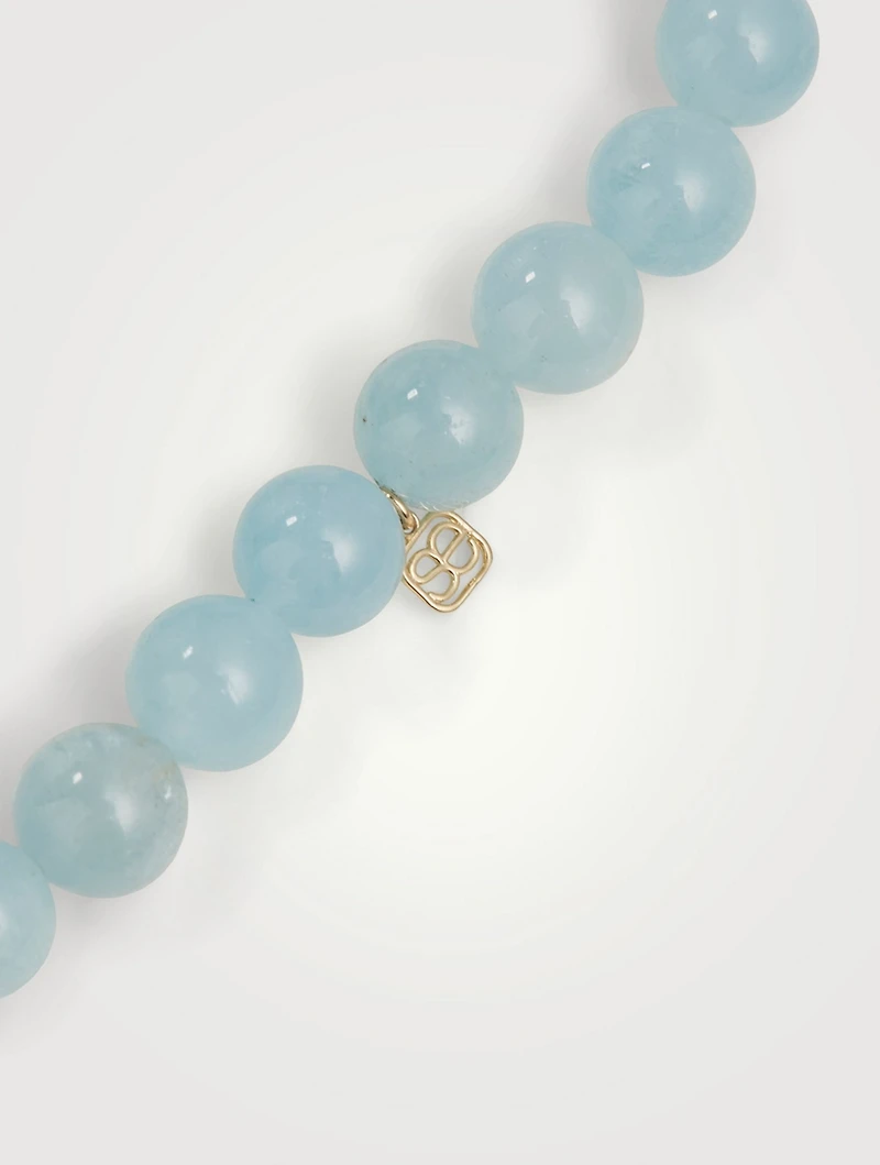 Beaded Bracelet With 14K Gold Diamond Flower Charm