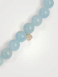 Beaded Bracelet With 14K Gold Diamond Flower Charm