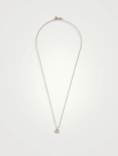 14K Gold Small Shark Pendant Necklace With Diamonds