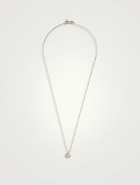 14K Gold Small Shark Pendant Necklace With Diamonds