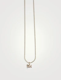 14K Gold Small Shark Pendant Necklace With Diamonds