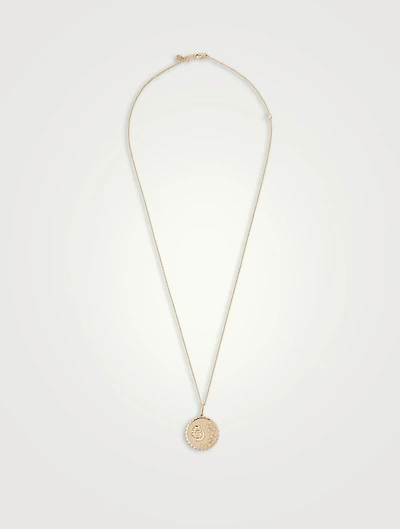 14K Gold Nautilus Fossil Pendant Necklace With Diamonds