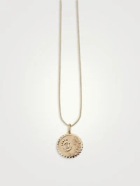 14K Gold Nautilus Fossil Pendant Necklace With Diamonds