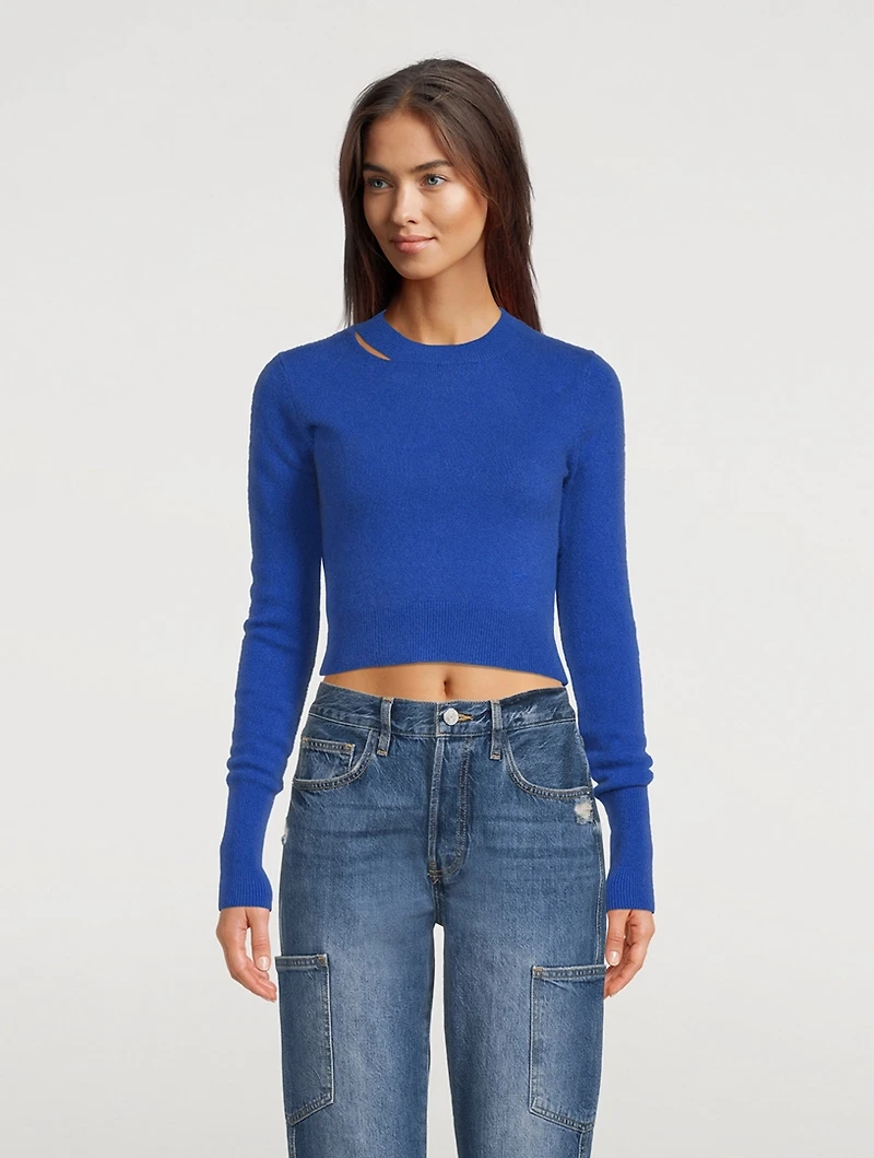 Cut-Out Crewneck Sweater