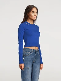 Cut-Out Crewneck Sweater