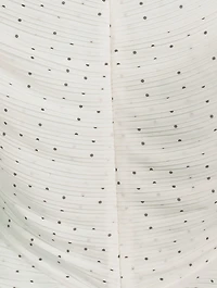 Gathered Keyhole Tie-Neck Dress
