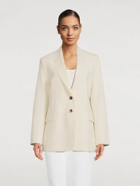 Oversized Raw-Edge Blazer