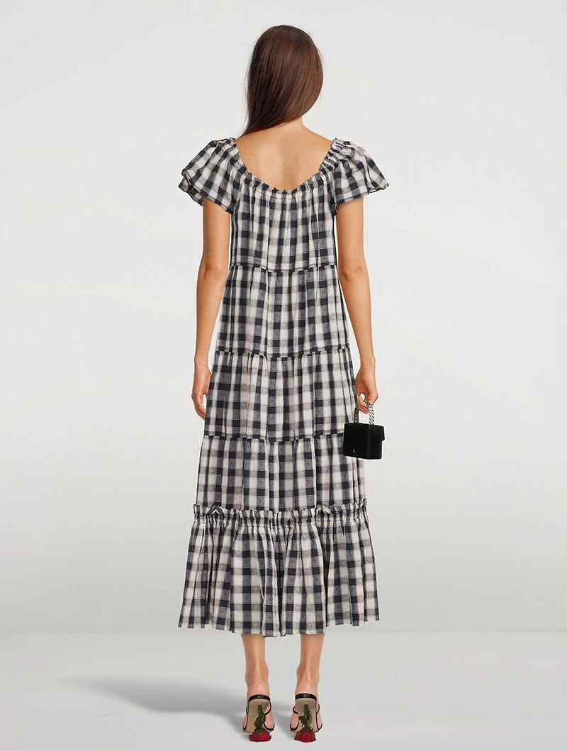 The Nightingale Midi Dress Plaid Print