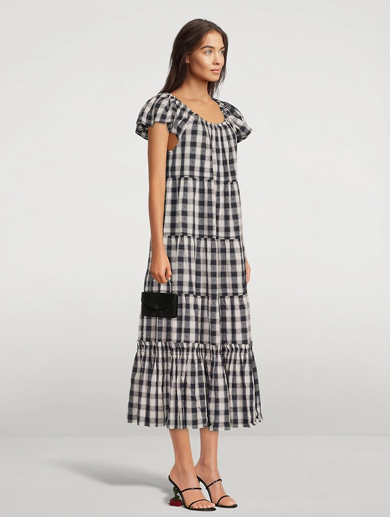 The Nightingale Midi Dress Plaid Print