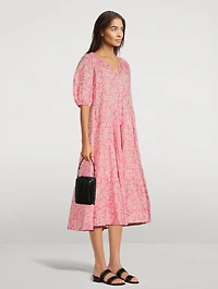 The Pleated Ravine Midi Dress Floral Print
