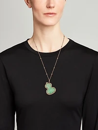 Wulu 18K Rose Gold Lace Jade Necklace With Diamonds