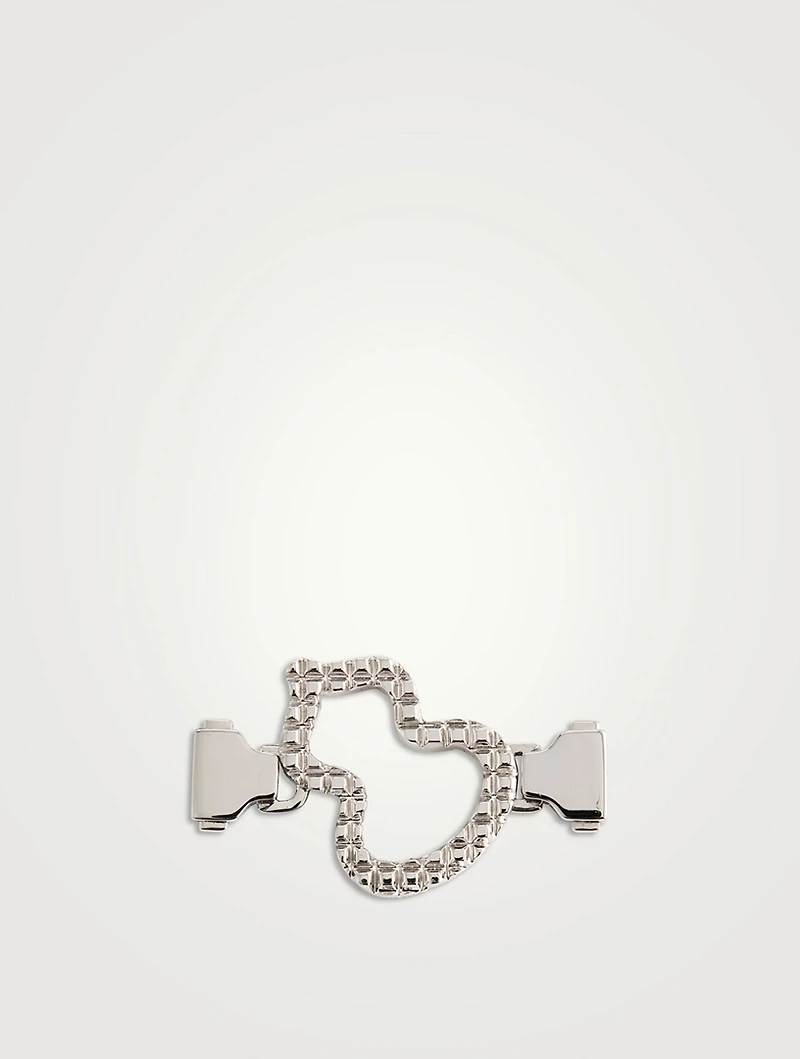 Small Wulu 18K White Gold Patterned Buckle