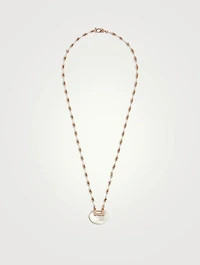 Medium Yu Yi 18K Rose Gold Necklace With Mother-Of-Pearl And Diamonds