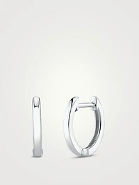 18K White Gold Classic Huggie Hoop Earrings