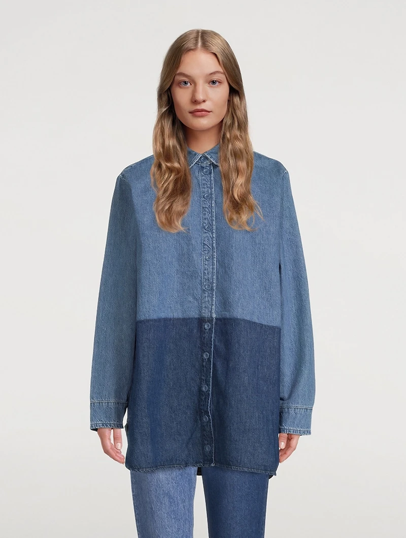 Le Artiste Two-Tone Denim Shirt