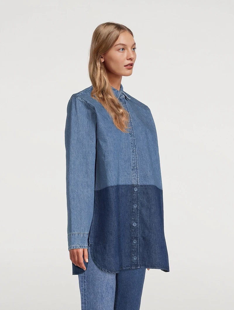 Le Artiste Two-Tone Denim Shirt